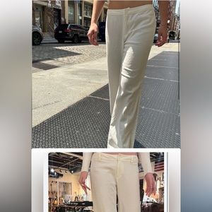 Brandy Melville Low Rise White Linen Pants